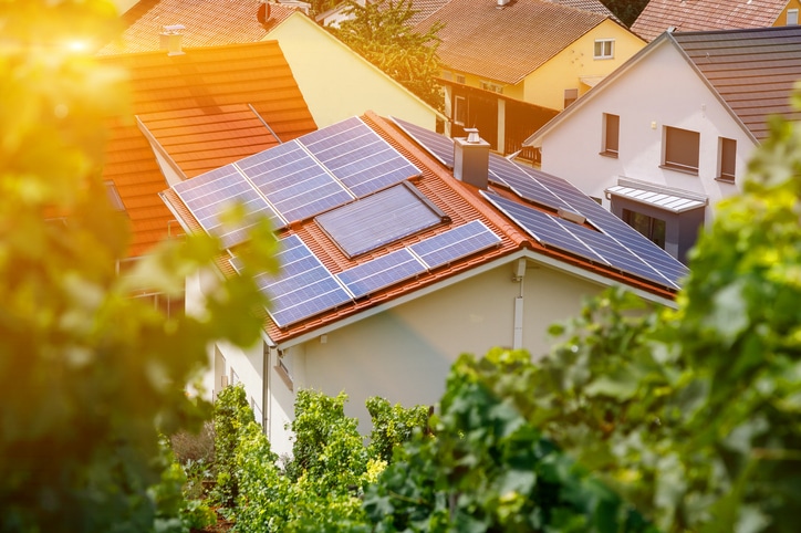 Solar battery storage system installed in a California home for energy savings and backup power